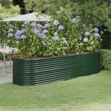 Boîte de planification Vidaxl 296x80x68 cm en poudre et en acier en acier
