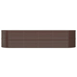 Boîte de planification de Vidaxl 296x80x68 cm en poudre et en acier recouvert de brun