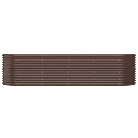 Boîte de planification de Vidaxl 296x80x68 cm en poudre et en acier recouvert de brun