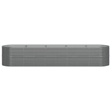 Vidaxl Planter 368x80x68 cm en poudre et gris en acier recouvert