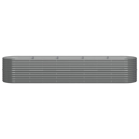 Vidaxl Planter 368x80x68 cm en poudre et gris en acier recouvert