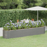 Vidaxl Planter 368x80x68 cm en poudre et gris en acier recouvert