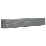 Boîte de planification de Vidaxl 440x80x68 cm en poudre-gris en acier recouvert
