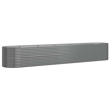 Boîte de planification de Vidaxl 440x80x68 cm en poudre-gris en acier recouvert