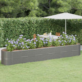 Boîte de planification de Vidaxl 440x80x68 cm en poudre-gris en acier recouvert