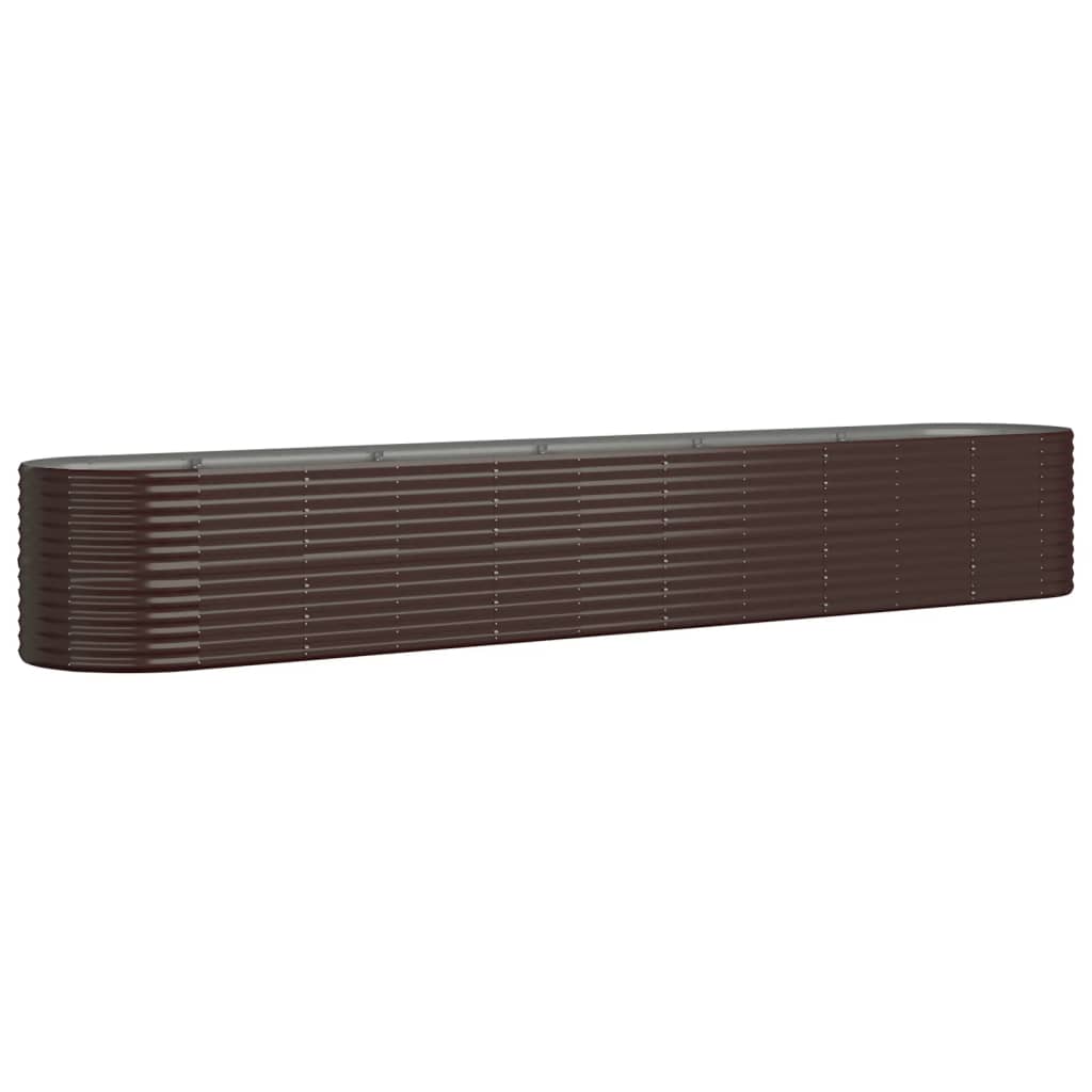 Boîte de planification Vidaxl 440x80x68 cm en poudre et en acier recouvert de marron