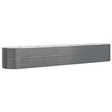 Boîte de planification Vidaxl 440x80x68 cm - Anthracite en acier recouvert de