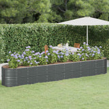Boîte de planification Vidaxl 440x80x68 cm - Anthracite en acier recouvert de