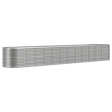 Boîte de planification Vidaxl 512x80x68 cm en poudre en poudre en argent en acier coloré