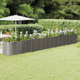 Boîte de planification de Vidaxl 620x80x68 cm en poudre et gris en acier recouvert
