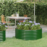 Boîte de planification Vidaxl 100x100x36 cm en acier galvanisé vert