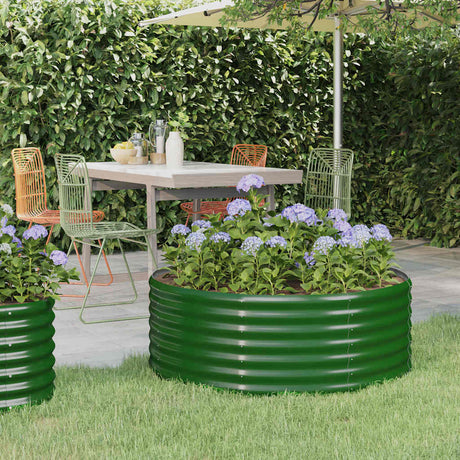 Boîte de planification Vidaxl 100x100x36 cm en acier galvanisé vert