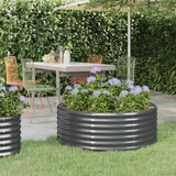 Boîte de planification Vidaxl 100x100x36 cm en poudre et en acier recouvert d'anthracite -colored