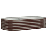Boîte de planification Vidaxl 175x100x36 cm en poudre et en acier recouvert de brun
