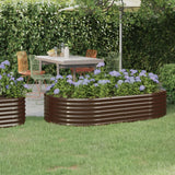 Boîte de planification Vidaxl 175x100x36 cm en poudre et en acier recouvert de brun
