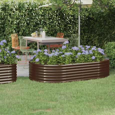 Boîte de planification Vidaxl 175x100x36 cm en poudre et en acier recouvert de brun