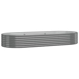 Boîte de planification Vidaxl 249x100x36 cm en poudre-gris en acier recouvert