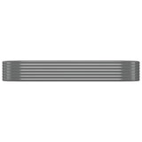 Boîte de planification Vidaxl 249x100x36 cm en poudre-gris en acier recouvert