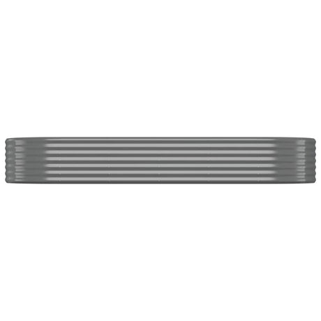 Boîte de planification Vidaxl 249x100x36 cm en poudre-gris en acier recouvert