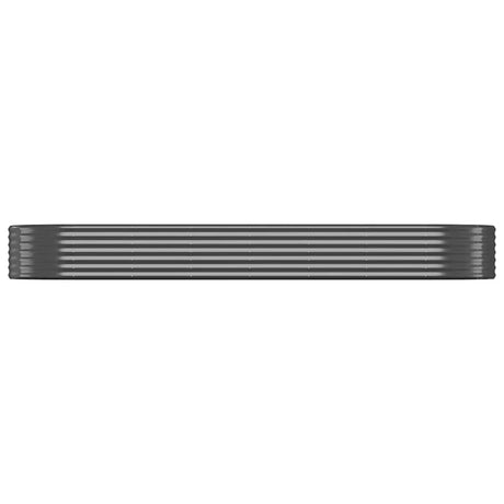 Vidaxl Planter 322x100x36 cm en poudre à anthracite en acier recouvert de