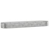 Boîte de planification Vidaxl 396x100x36 cm en poudre en poudre en argent en acier coloré