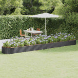 Boîte de planification Vidaxl 544x100x36 cm - Anthracite en acier recouvert de