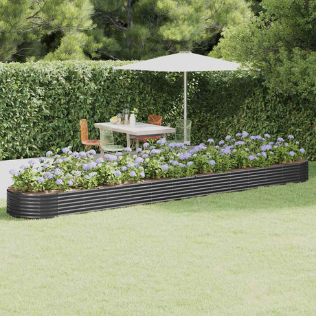 Boîte de planification Vidaxl 544x100x36 cm - Anthracite en acier recouvert de