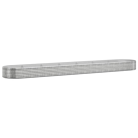 Boîte de planification Vidaxl 544x100x36 cm en poudre en acier couché en argent coloré