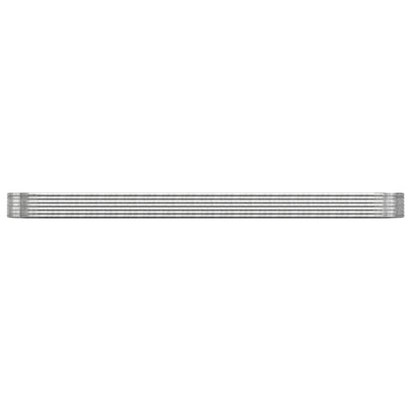 Boîte de planification Vidaxl 544x100x36 cm en poudre en acier couché en argent coloré