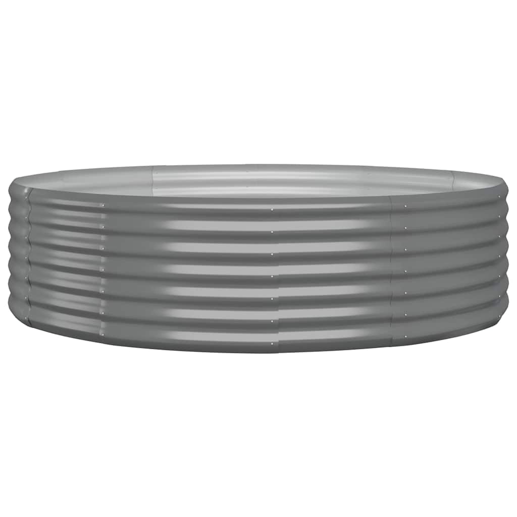 Boîte de planification de Vidaxl 140x140x36 cm en poudre et gris en acier recouvert