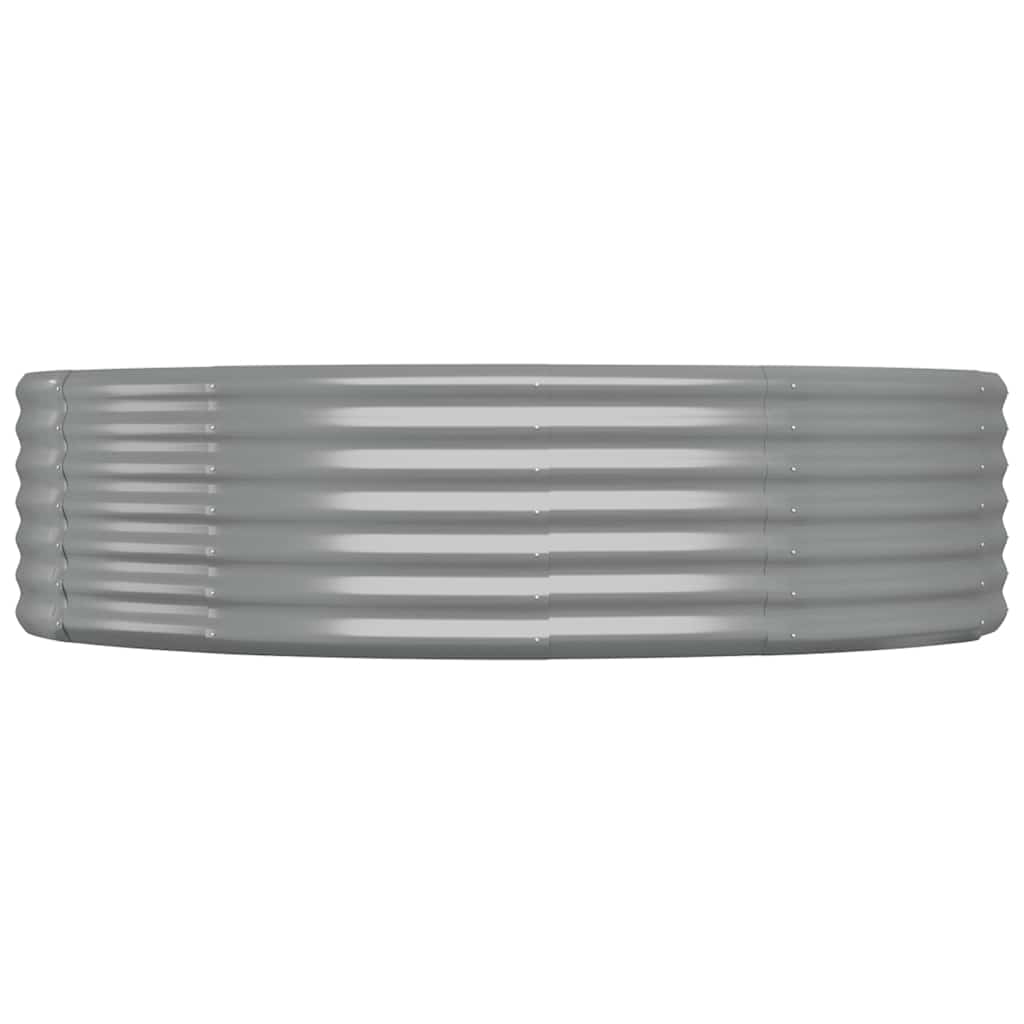 Boîte de planification de Vidaxl 140x140x36 cm en poudre et gris en acier recouvert