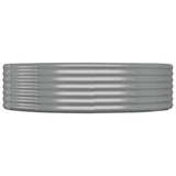 Boîte de planification de Vidaxl 140x140x36 cm en poudre et gris en acier recouvert