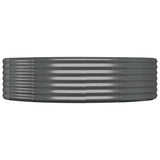 Vidaxl Planning Box 140x140x36 cm en poudre et en acier recouvert d'anthracite -colored