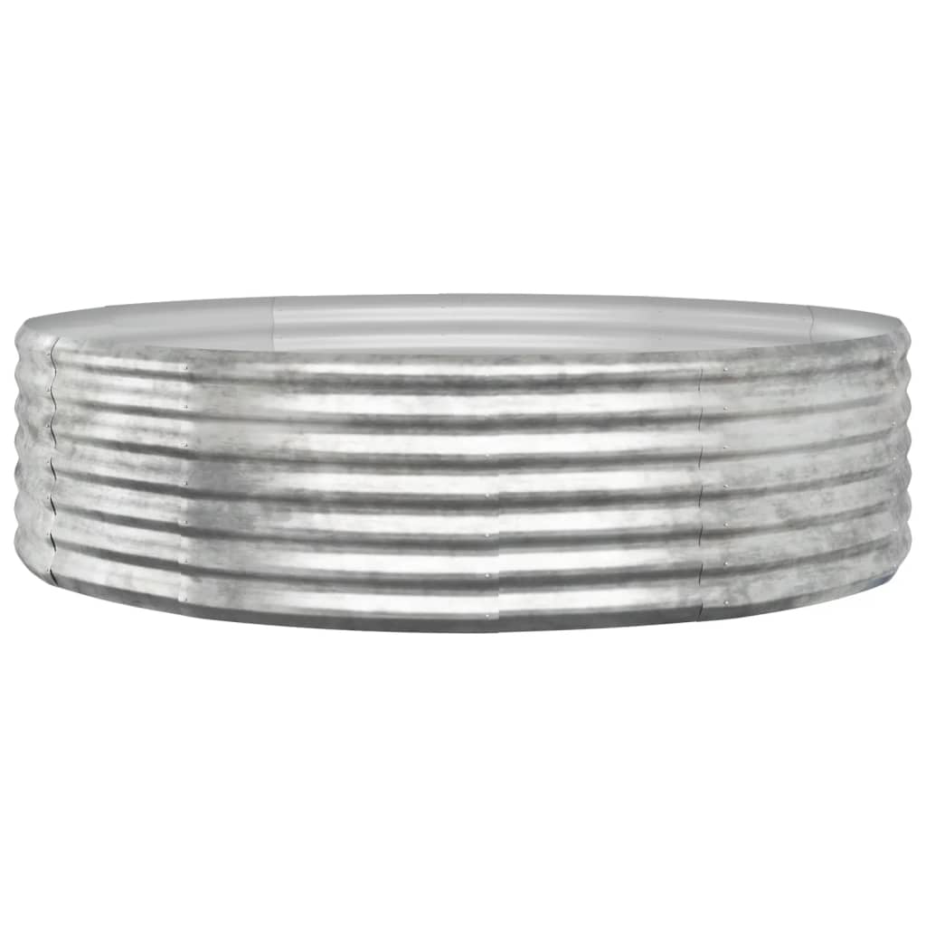 Boîte de planification Vidaxl 140x140x36 cm en poudre en poudre en argent en acier coloré