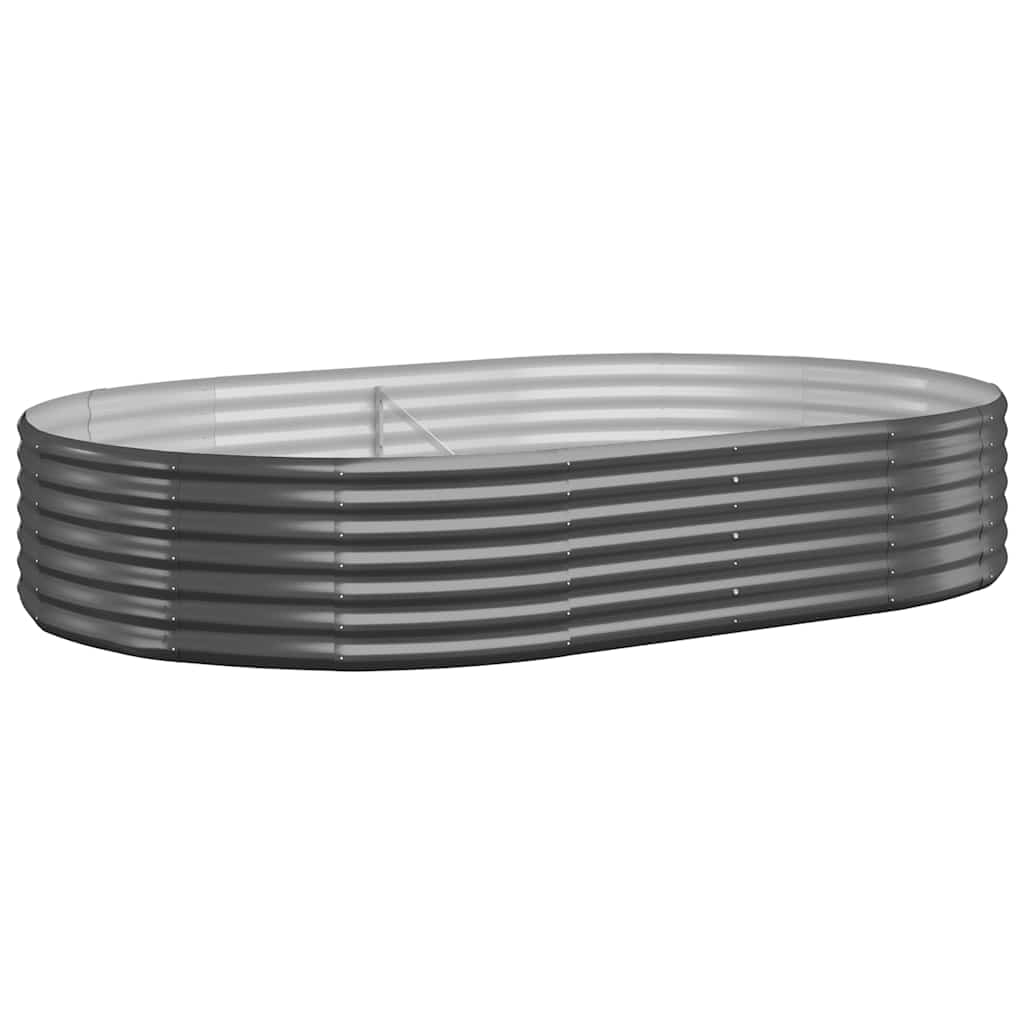 Boîte de planification Vidaxl 214x140x36 cm en poudre à anthracite en acier recouvert de