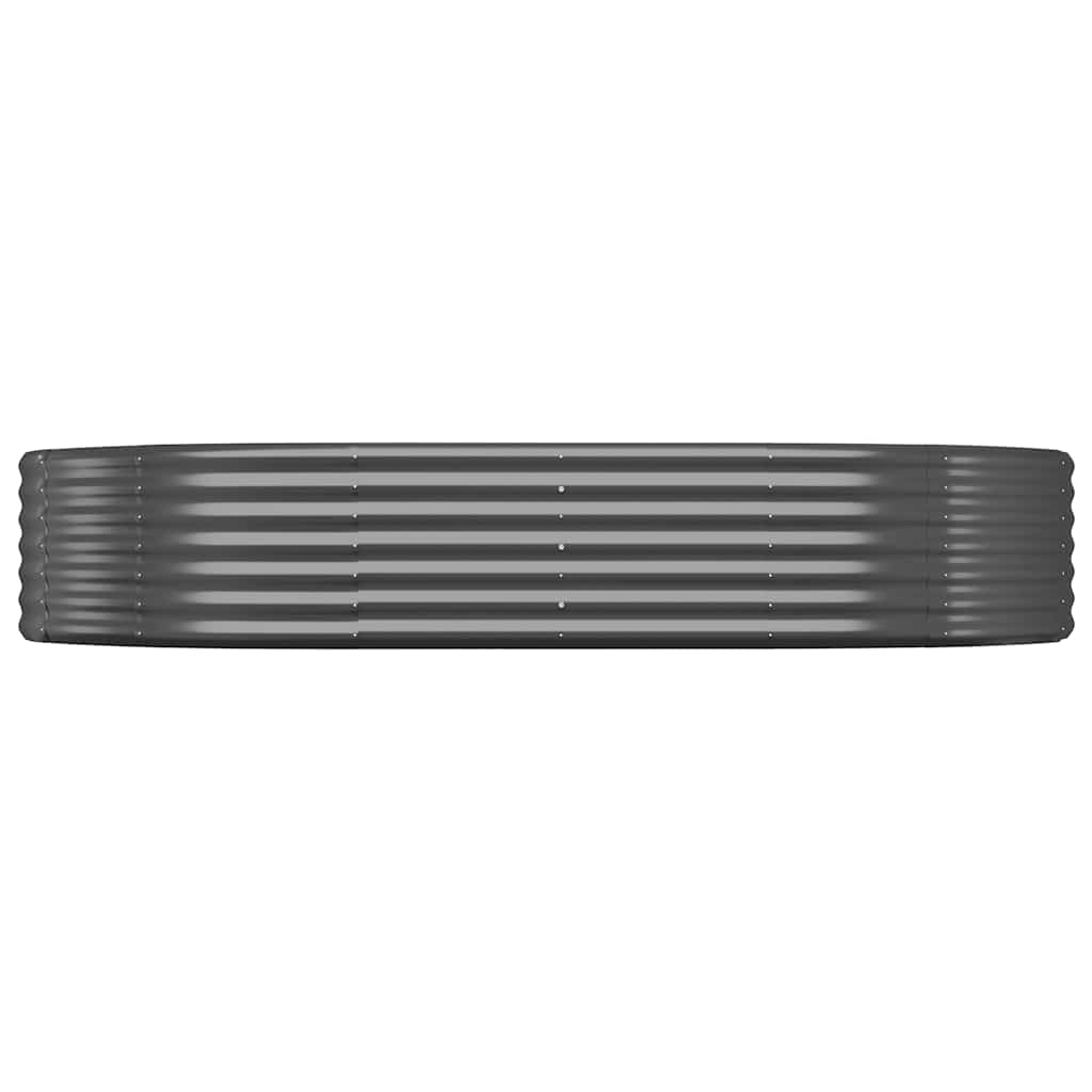 Boîte de planification Vidaxl 214x140x36 cm en poudre à anthracite en acier recouvert de