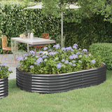 Boîte de planification Vidaxl 214x140x36 cm en poudre à anthracite en acier recouvert de