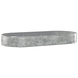 Boîte de planification Vidaxl 296x140x36 cm en poudre enceinte en acier argent coloré