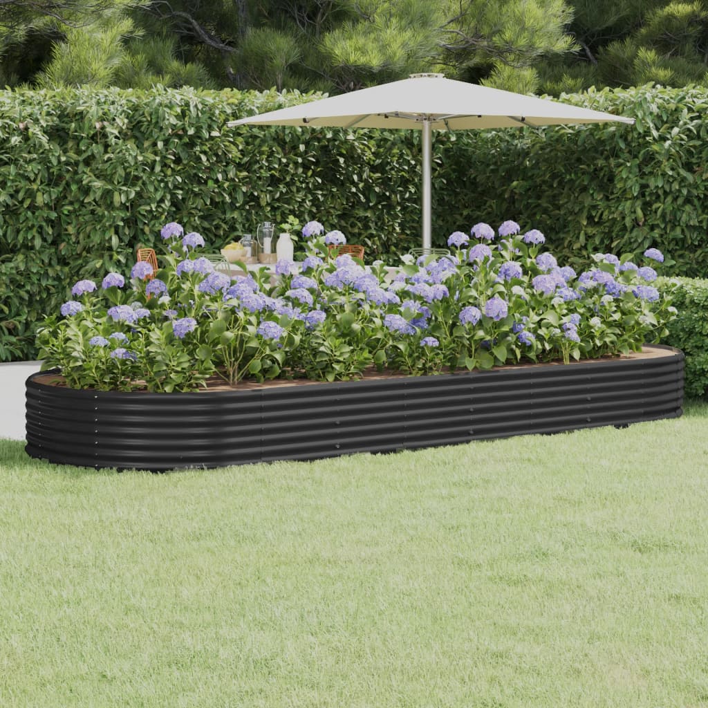 Boîte de planification Vidaxl 373X140X36 CM-POWER-REGOATED ANTHRACITE-Color