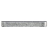 Boîte de planification Vidaxl 373x140x36 cm en poudre en poudre en argent en acier coloré