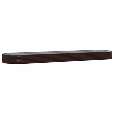 Boîte de planification Vidaxl 523x140x36 cm en poudre en poudre brun