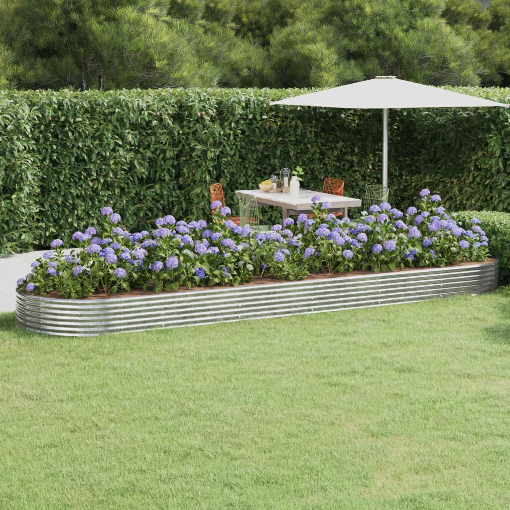 Jardinière Vidaxx 523x140x36 cm acier galvanisé couleur argent