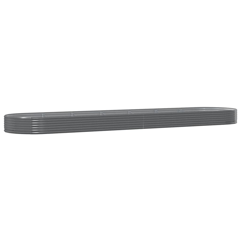 Boîte de planification de Vidaxl 600x140x36 cm en poudre et gris en acier recouvert