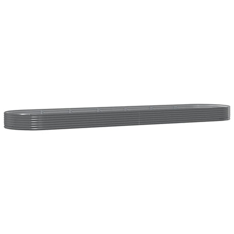 Boîte de planification de Vidaxl 600x140x36 cm en poudre et gris en acier recouvert