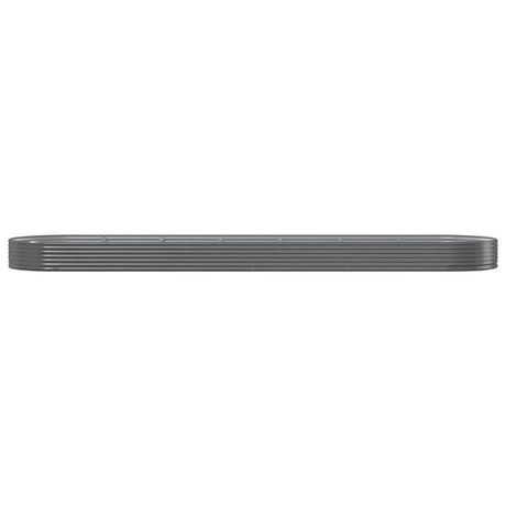 Boîte de planification de Vidaxl 600x140x36 cm en poudre et gris en acier recouvert