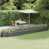 Boîte de planification Vidaxl 600x140x36 cm - Anthracite en acier recouvert de