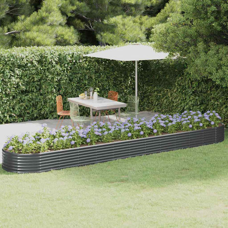 Boîte de planification Vidaxl 600x140x36 cm - Anthracite en acier recouvert de