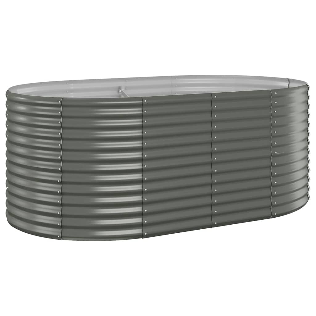 Jardinière Vidaxx 175x100x68 cm gris acier peint par poudrage