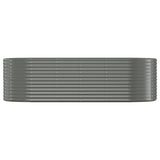 Boîte de planification Vidaxl 249x100x68 cm en poudre-gris en acier recouvert