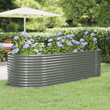 Boîte de planification Vidaxl 249x100x68 cm en poudre-gris en acier recouvert